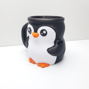 3d geprinte pinguïn ijsbekerhouder